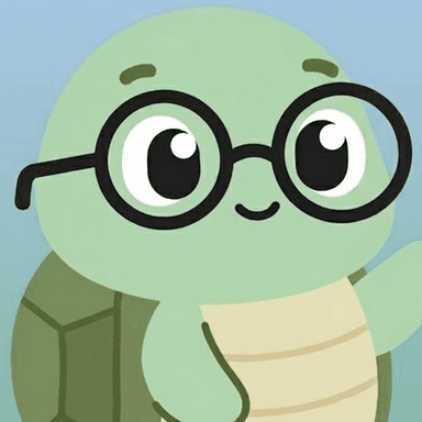 The NoTestudo app icon: the turtle in round glasses, waving, on light blue.
